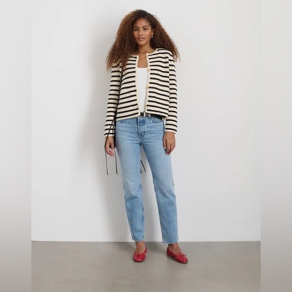 Alex Mill Paris Sweater Jacket in Stripe - Picture 3 of 12